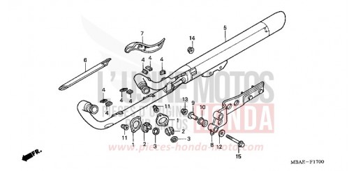 EXHAUST MUFFLER VT750CY de 2000